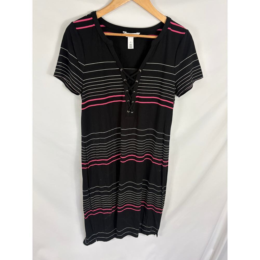 WHBM Short Striped Short Sleeve Dress Size Medium